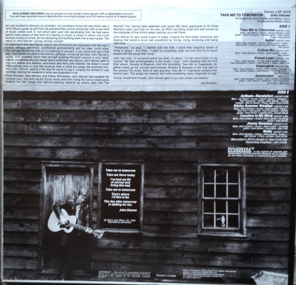 John Denver : Take Me To Tomorrow (LP, Album)