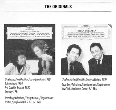Alban Berg - Igor Stravinsky / Itzhak Perlman - Boston Symphony Orchestra - Seiji Ozawa : Violin Concertos (CD, Comp, RE, RM)