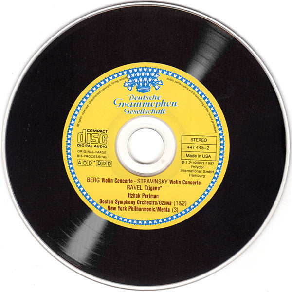 Alban Berg - Igor Stravinsky / Itzhak Perlman - Boston Symphony Orchestra - Seiji Ozawa : Violin Concertos (CD, Comp, RE, RM)