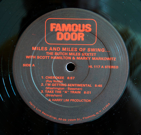 The Butch Miles Sextet With Scott Hamilton & Marky Markowitz : Miles And Miles Of Swing... (LP, Album)