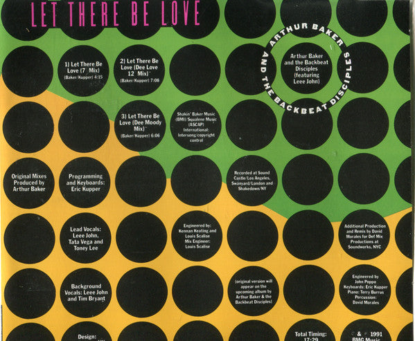 Arthur Baker And The Backbeat Disciples : Let There Be Love (CD, Single)
