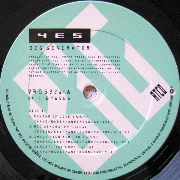 Yes : Big Generator (LP, Album)