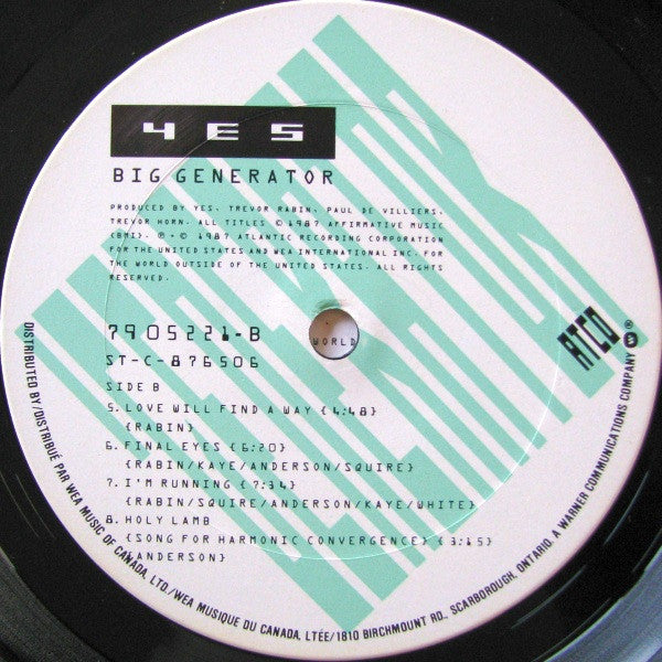 Yes : Big Generator (LP, Album)
