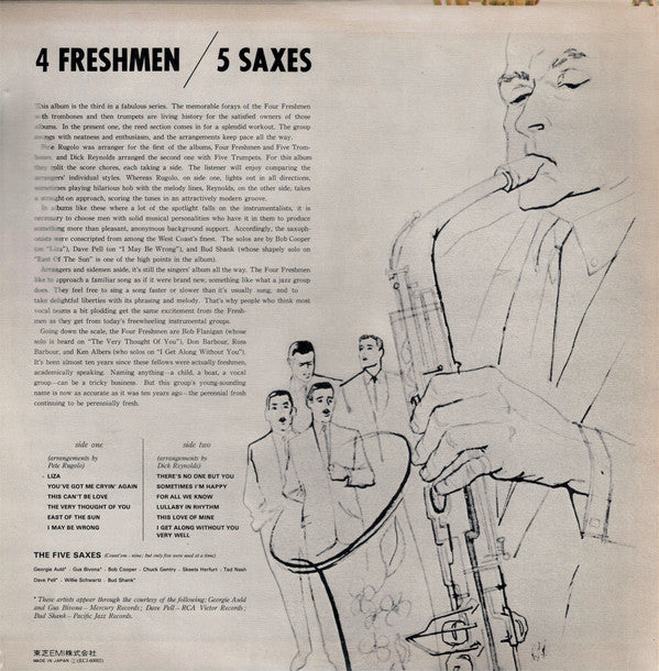 The Four Freshmen : Four Freshmen And Five Saxes (LP, Album, RE)