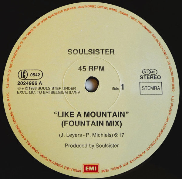 Soulsister : Like A Mountain (12")