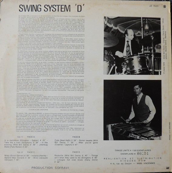 Swing System D, Wild Bill Davis, Dany Doriz, Michel Denis : Vol 1 (LP, Ltd, Num)