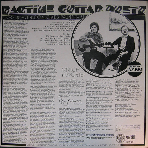 Lasse Johansson (2) - Claes Palmkvist : Ragtime Guitar Duets (March & Two-Step) (LP, Album)