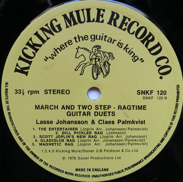Lasse Johansson (2) - Claes Palmkvist : Ragtime Guitar Duets (March & Two-Step) (LP, Album)