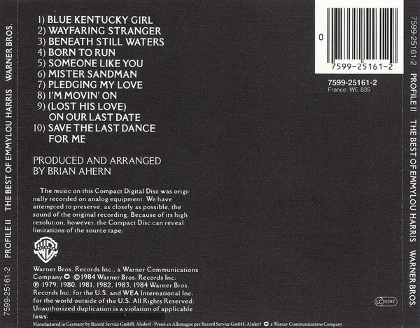 Emmylou Harris : Profile II: The Best Of Emmylou Harris (CD, Comp, RP)