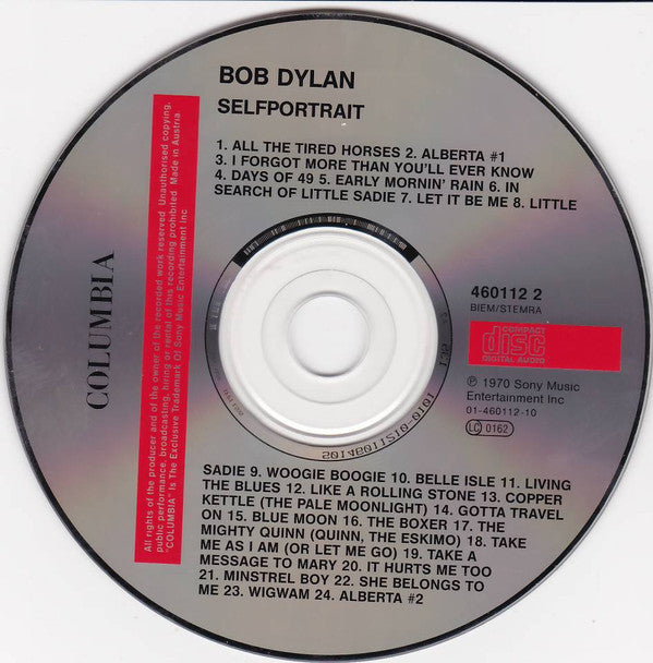 Bob Dylan : Self Portrait (CD, Album, RE)
