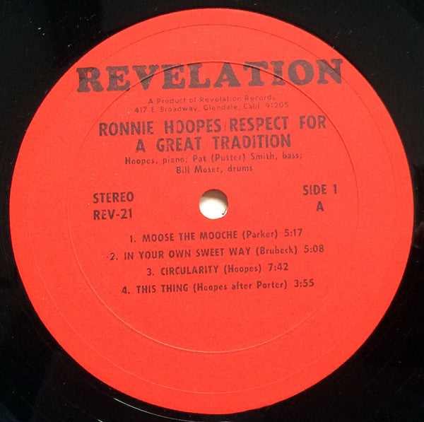 Ronnie Hoopes : Respect For A Great Tradition (LP, Album)
