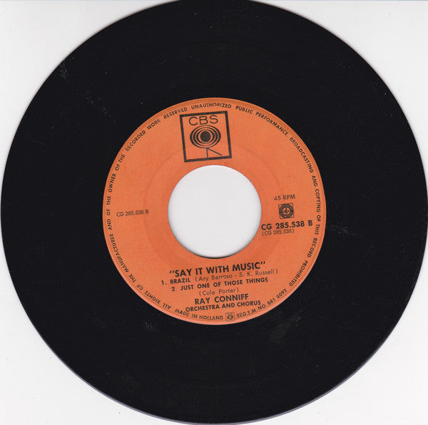 Ray Conniff And His Orchestra & Chorus : Say It With Music (7", EP)