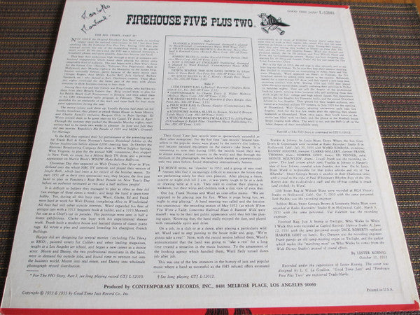 Firehouse Five Plus Two : The Firehouse Five Story, Vol. 2 (LP, Album, RE)