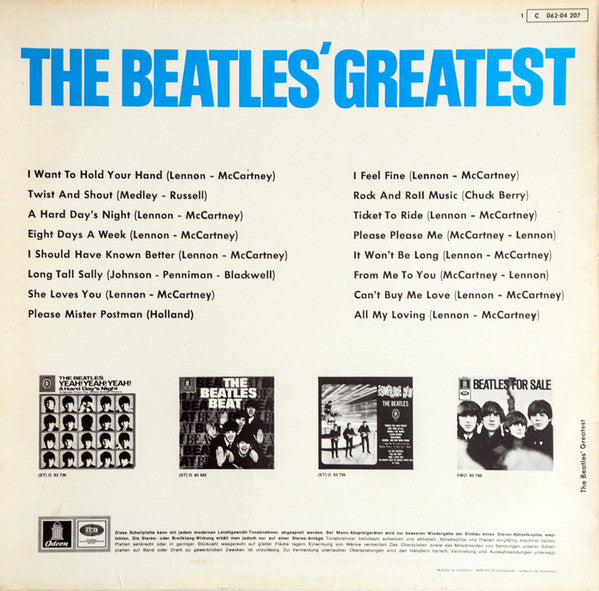 The Beatles : The Beatles' Greatest (LP, Comp, M/Print, RE)