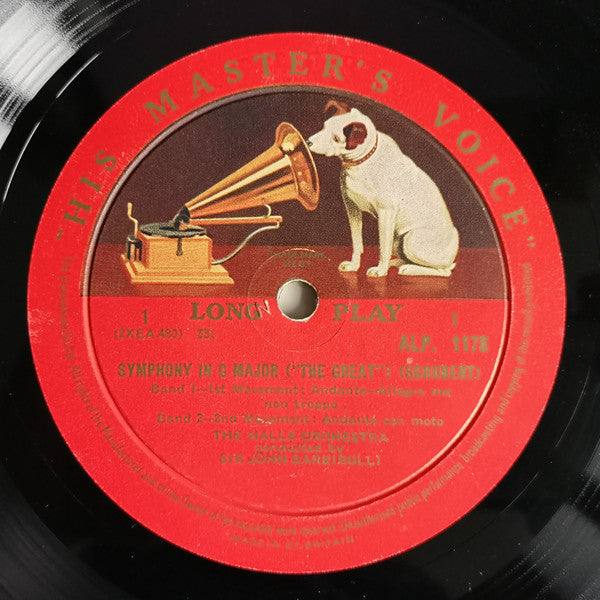 Franz Schubert, Hallé Orchestra, Sir John Barbirolli : Symphony In C Major ("The Great") (LP, Mono)