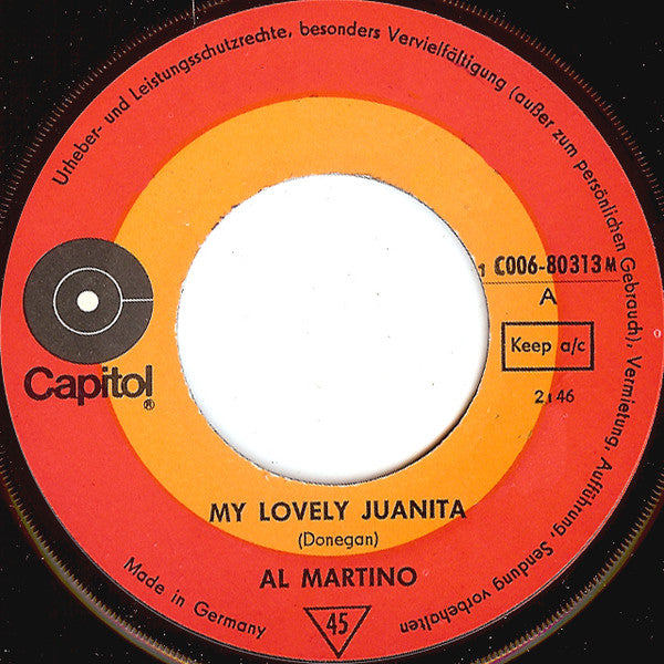 Al Martino : My Lovely Juanita / Can't Help Falling In Love (7", Single)
