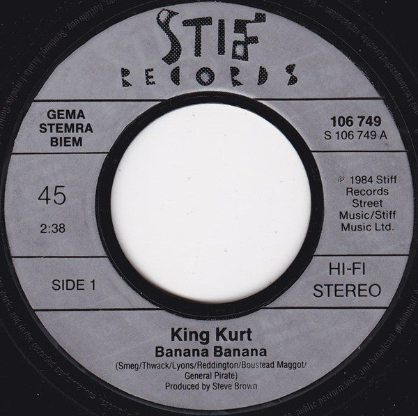 King Kurt : Banana Banana (7", Single)