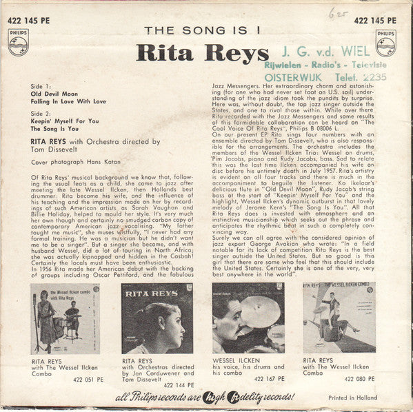 Rita Reys : The Song Is I (7", EP)