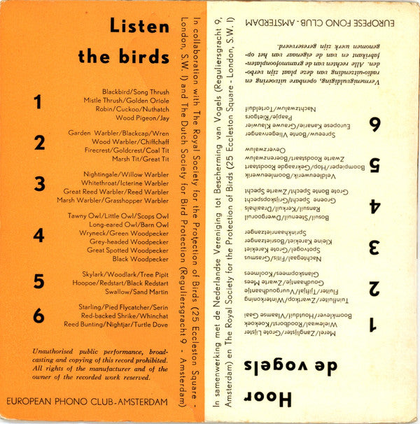 Hans A. Traber : Listen The Birds 5 = Hoor De Vogels 5 (7")