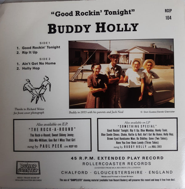 Buddy Holly : Good Rockin' Tonight (7", EP, W/Lbl)