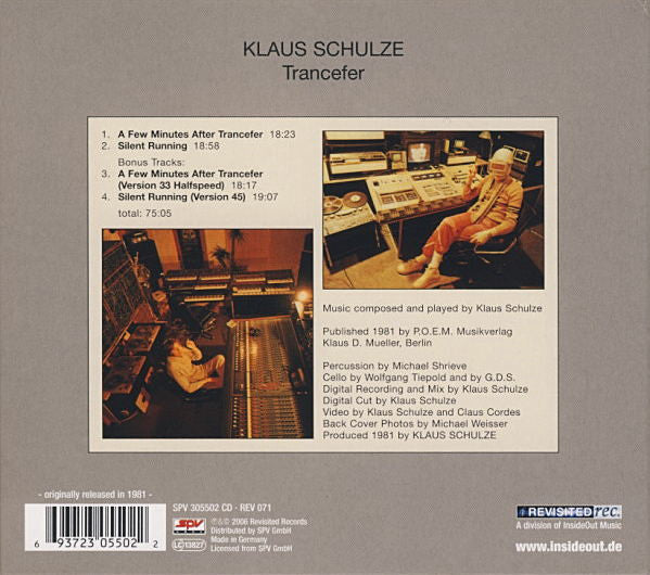 Klaus Schulze : Trancefer (CD, Album, RE, Dig)