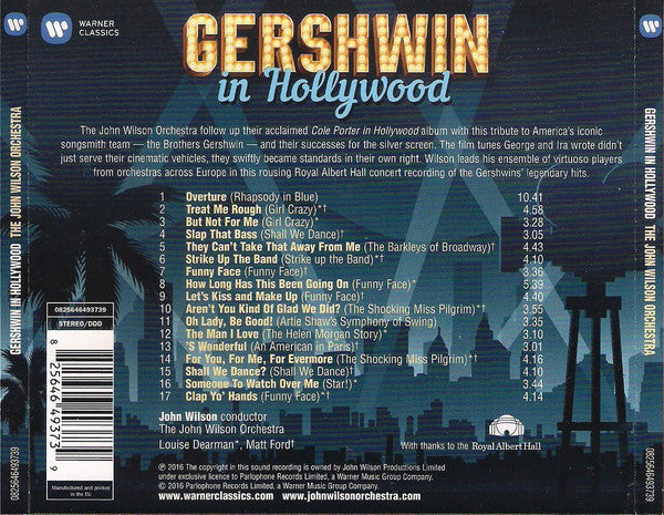 The John Wilson Orchestra : Gershwin In Hollywood: Live At The Royal Albert Hall (CD, Album)