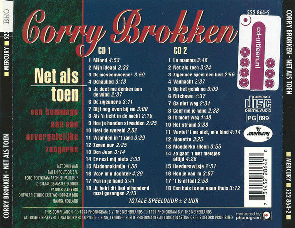 Corry Brokken : Net Als Toen: Een Hommage Aan Een Onvergetelijke Zangeres (2xCD, Comp)