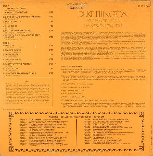 Duke Ellington And His Orchestra : Live Sessions 1943/1945 (LP)