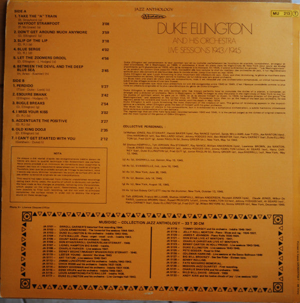 Duke Ellington And His Orchestra : Live Sessions 1943/1945 (LP)