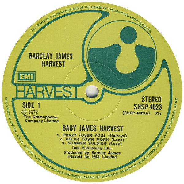 Barclay James Harvest : Baby James Harvest (LP, Album, RE)