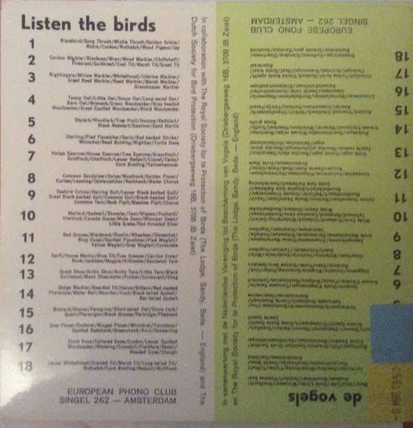 Hans A. Traber : Listen The Birds 2 = Hoor De Vogels 2 (7", EP)