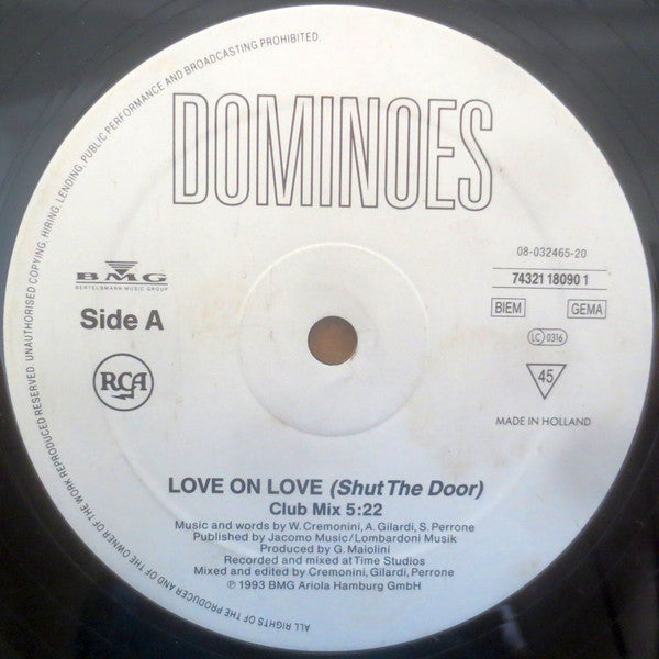 Dominoes : Love On Love (Shut The Door) (12", Maxi)