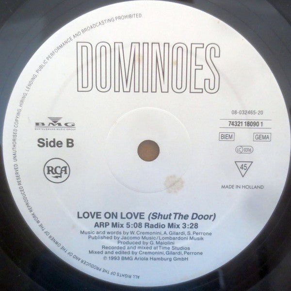 Dominoes : Love On Love (Shut The Door) (12", Maxi)