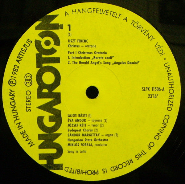 Franz Liszt, Forrai Miklós, Sándor Sólyom Nagy, Budapesti Kórus, Hungarian State Orchestra, Forrai Miklós : Christus Oratorio (3xLP, Album + Box)