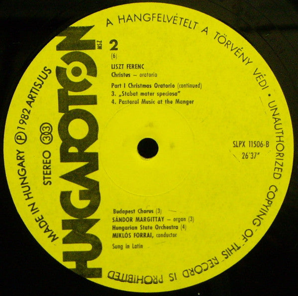 Franz Liszt, Forrai Miklós, Sándor Sólyom Nagy, Budapesti Kórus, Hungarian State Orchestra, Forrai Miklós : Christus Oratorio (3xLP, Album + Box)
