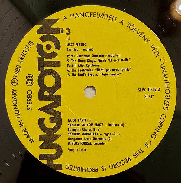 Franz Liszt, Forrai Miklós, Sándor Sólyom Nagy, Budapesti Kórus, Hungarian State Orchestra, Forrai Miklós : Christus Oratorio (3xLP, Album + Box)