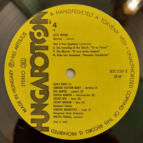 Franz Liszt, Forrai Miklós, Sándor Sólyom Nagy, Budapesti Kórus, Hungarian State Orchestra, Forrai Miklós : Christus Oratorio (3xLP, Album + Box)