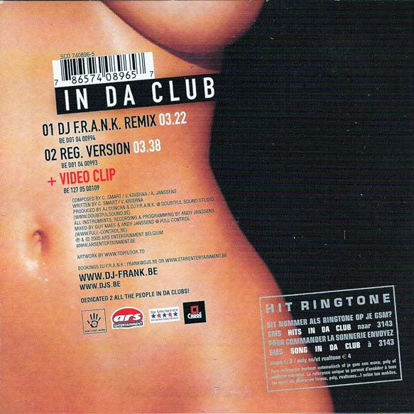 Cüva Feat. DJ F.R.A.N.K. : In Da Club (CD, Single, Enh)