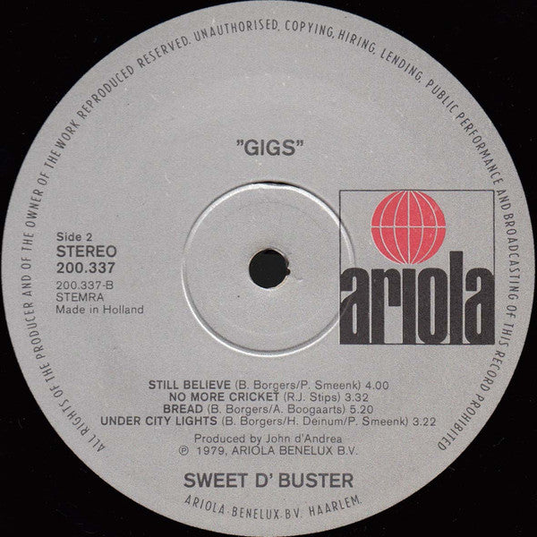 Sweet d'Buster : Gigs (LP, Album)