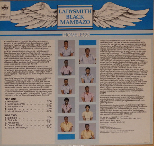 Ladysmith Black Mambazo : Homeless (LP)