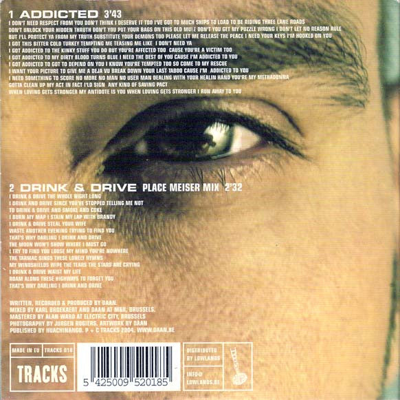 Daan : Addicted / Drink & Drive (CD, Single)