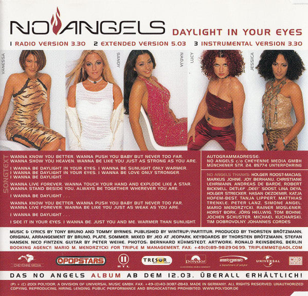 No Angels : Daylight In Your Eyes (CD, Maxi)