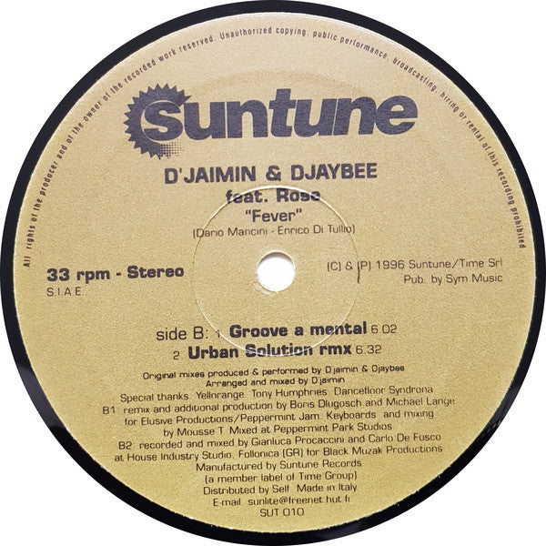 Djaimin & Djaybee Feat. Rose : Fever (12")