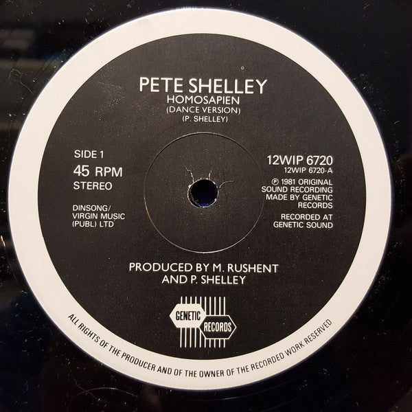 Pete Shelley : Homosapien (12", Gen)
