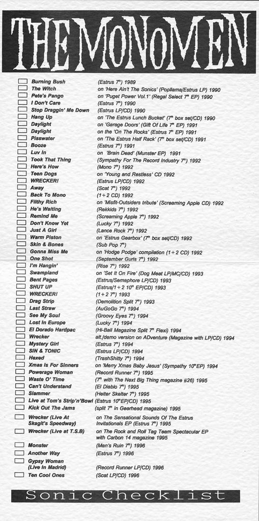 The Mono Men : Waste O' Time / Run Down (7", Single)