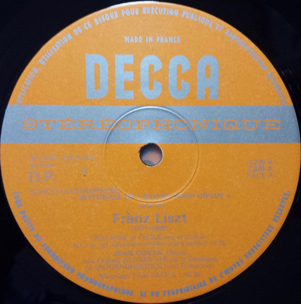 Franz Liszt, Jean Costa (2) : Intégrale De L'Œuvre Pour Orgue = Complete Works For Organ (4xLP, Comp, Quad, Box + Box)