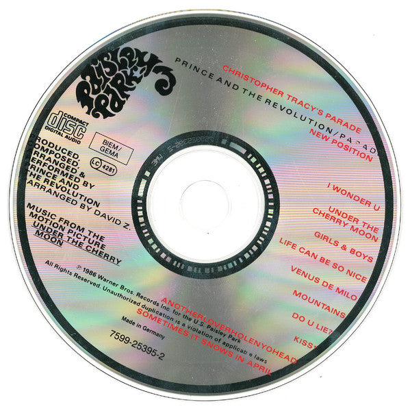 Prince And The Revolution : Parade (Music From The Motion Picture Under The Cherry Moon) (CD, Album, RE)