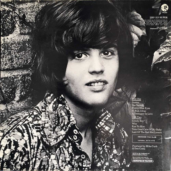 Donny Osmond : Too Young (LP, Album)