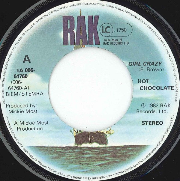 Hot Chocolate : Girl Crazy (7", Single)