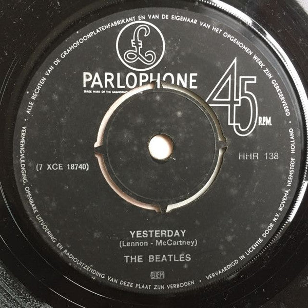 The Beatles : Dizzy Miss Lizzy / Yesterday (7", Single)